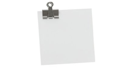 Isolated Note Paper With Clip Blank Memo Reminder PNG