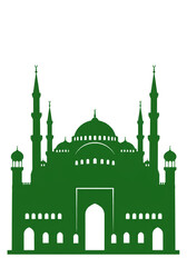 Green Silhouette of a Mosque Islamic Building Architecture Landmark