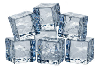 Isolated Ice Cubes PNG Refreshment Cold Transparent Background