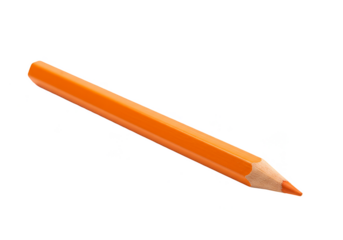 Isolated Orange Pencil with Transparent Background Art Design