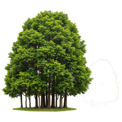 Green Trees in Forest with Transparent Background, Natural Landscape