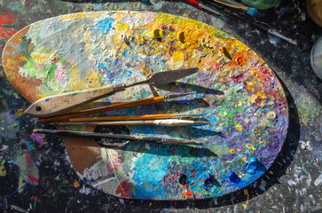 palette and brushes