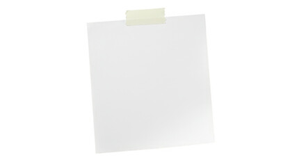 Isolated Paper Note with Adhesive Tape Memo Reminder Transparent