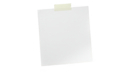 Isolated Paper Note with Adhesive Tape Memo Reminder Transparent