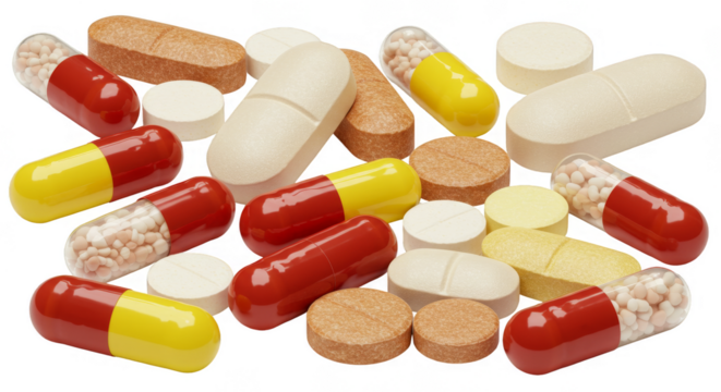 Isolated Pharmaceutical Pills Capsules Tablets Medicine Treatment and Health