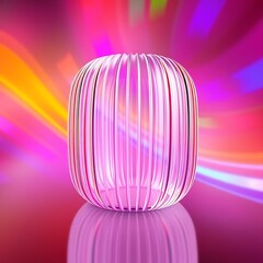 colorful abstract background with reeded glass effect, 3d render	
