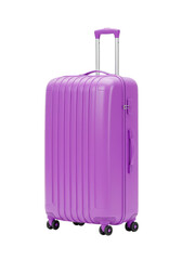 Isolated Purple Luggage Bag Wheeled Suitcase for Travel Tourism