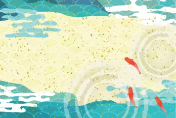  金魚　夏　水彩　和柄　背景 © J BOY