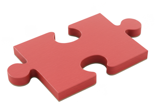 Isolated Red Jigsaw Puzzle Piece Represents Solution Element