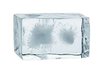 Isolated Ice Cube Block Cold and Frozen Water Transparent Background