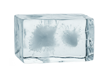 Isolated Ice Cube Block Cold and Frozen Water Transparent Background