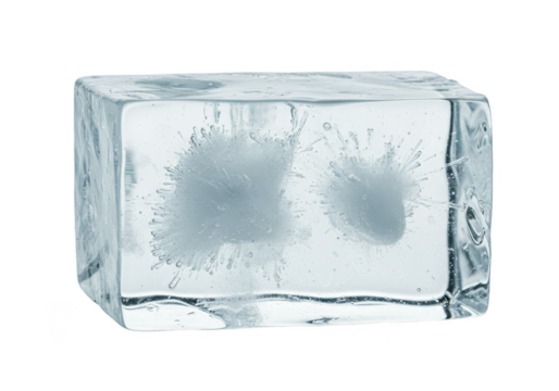 Isolated Ice Cube Block Cold and Frozen Water Transparent Background