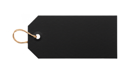 Isolated Label Tag Black Paper a Simple Design with Rope Object