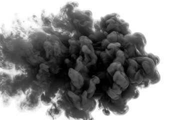 Isolated Smoke Cloud Dynamic Black and White Abstract Background