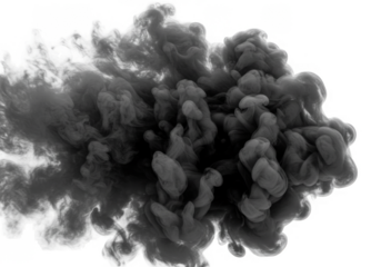 Isolated Smoke Cloud Dynamic Black and White Abstract Background