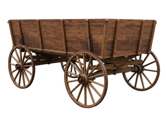 Fototapeta premium Old Wooden Wagon Wheel Isolated Transparent Background PNG Image