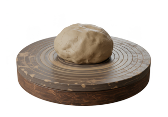 Isolated Round Dough on Stone for Cooking Food Preparation PNG