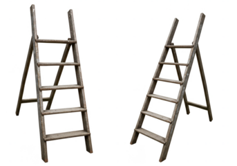 Isolated Rustic Wooden Ladders Climbing Equipment Tool Transparent PNG