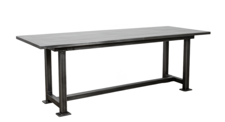 Isolated Rustic Wooden Metal Table Furniture Transparent Background