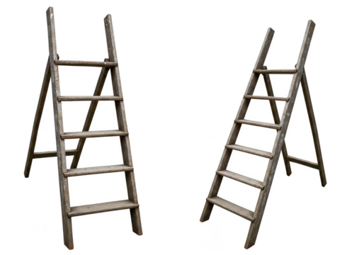 Isolated Rustic Wooden Ladders Climbing Equipment Tool Transparent PNG
