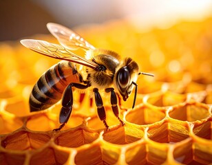 Honeybee on honeycomb (1)