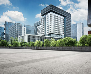 Contemporary Urban Architecture Showcasing Modern Corporate Offices and Green Spaces