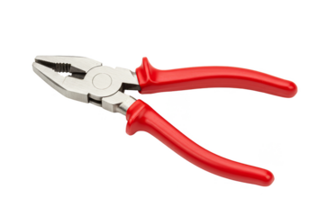 Isolated Red Pliers Tool Metallic Stainless Steel Equipment Repair