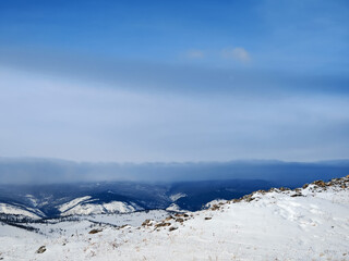 Tazhenranskaya steppe in winter on west coast of Lake Baikal, Siberia