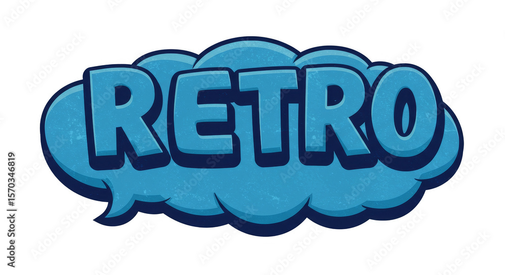 Fototapete pixel art retro text bubble blue message isolated transparent background