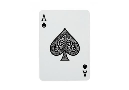 Playing Card Illustration Ace Spades Suit Single Symbol Game Luck