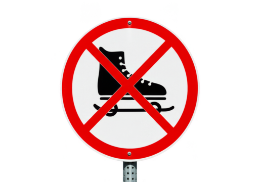 Prohibition Signage No Ice Skating Symbol Road Traffic Circle - Powered by Adobe