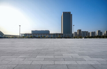 Modern Urban Architecture with Clear Blue Skies and Open Space