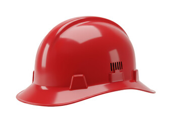 Fototapeta premium Red Hard Hat Safety Construction Helmet Transparent Background