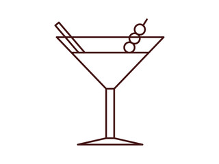 Martini icon. Beverages outline icon. Simple drink or beverages vector illustration in modern thin line style.