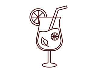 Mojito icon. Beverages outline icon. Simple drink or beverages vector illustration in modern thin line style.