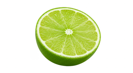 Isolated Transparent Lime Slice Fresh Green Citrus Fruit