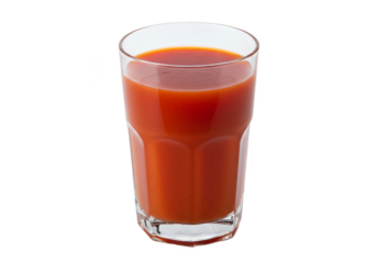 Isolated Transparent Tomato Juice in Glass Refreshment Beverage