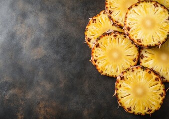 A close up of a pineapple with the slices cut off