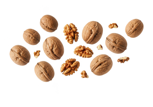 Isolated Walnut Collection Nutritious Food Snack with Transparent Background
