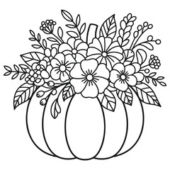 Pumpkin Fall Autumn Outline Design
