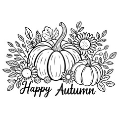 Pumpkin Fall Autumn Outline Design