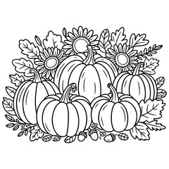 Pumpkin Fall Autumn Outline Design