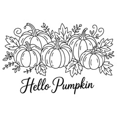 Pumpkin Fall Autumn Outline Design