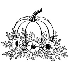 Pumpkin Fall Autumn Outline Design