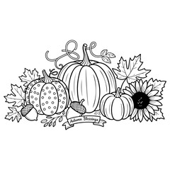 Pumpkin Fall Autumn Outline Design