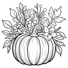 Pumpkin Fall Autumn Outline Design