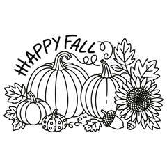 Pumpkin Fall Autumn Outline Design