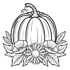 Pumpkin Fall Autumn Outline Design