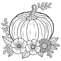 Pumpkin Fall Autumn Outline Design