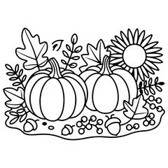 Pumpkin Fall Autumn Outline Design
